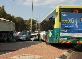 שישה פצועים בהתנגשות בין אוטובוס ושני רכבים שישה פצועים בתאונת שרשרת שארעה בצומת כביש 57 לרחוב דגניה בנתניה