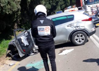 נהגת נפצעה באורח בינוני בתאונת דרכים עצמית