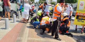 הולכת רגל נפגעה מקלנועית בנתניה