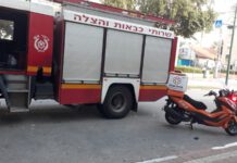 ארבעה נפגעים קל בשריפה בבניין מגורים בנתניה