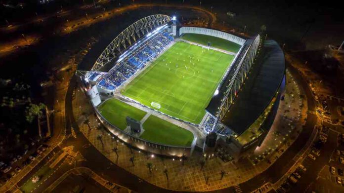 אצטדיון נתניה - מבט ממעוף הציפור בשעות הלילה