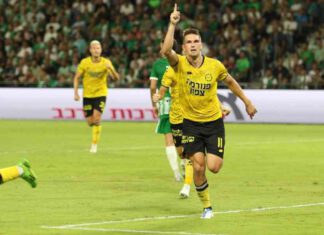 הבזיון לא יתום: נתניה הושפלה בטדי בתמונה, שחקן מכבי נתניה איגור זלאטנוביץ חוגג לאחר שכבש 1:0 מול מכבי חיפה