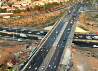משרד התחבורה אישר הרחבת מחלף פולג באופן מיידי מחלף פולג בנתניה. מחלף פולג. צילומי רחפן: לביא תצלומי אוויר- חברת נתיבי איילון.