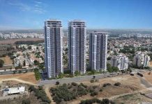 קבוצת אזולאי מכרה 68 דירות לקרן הריט בעלות 206 מלש"ח בתמונה: ההדמיה של שלושת בנייני פרויקט בן צבי בנתניה.