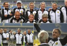 נתניה ועוד 15 – מצדיעים לכוכבים הוותיקים בתמונה: שחקני קבוצת מכבי נתניה ועוד 15 - עונת 1982 - 1983 זוכים לכבוד משחקני מכבי נתניה 2023. צילום ניר אנשר