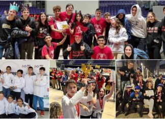 כפר יונה: שש מתוך 10 קבוצות רובוטיקה בגמר הארצי בתמונה: קבוצות רובוטיקה - כפר יונה זוכות בתחרות האזורית ומעפילות לגמר הארצי.