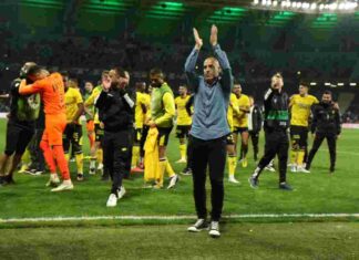 נתניה חילצה תיקו מאופס (0:0) מול מכבי תל אביב בתמונה: שחקני נתניה, בניצוחו של רן קוז'וך חוגגים את העפלת הקבוצה לחצי גמר גביע המדינה. צילום ניר אנשר - נתניה אונליין (ksn)