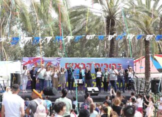 מאות הורים וילדיהם חגגו הפי-פסח בפארק מסילות חנוכת פארק מסילות, שכונת רמת ידין (שכונת דורה) בנתניה.