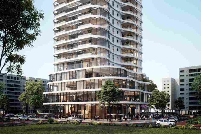 הדמיית פרויקט UP TOWN נתניה. קבוצת איציק תשובה.