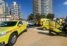 שיפור במצבן של שתי פצועות בהתרסקות מצנח רחיפה בנתניה זירת ההתרסקות של מצנח רחיפה בנתניה - בו נפצעו שתי צנחניות באורח בינוני. צילום איחוד הצלה