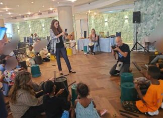 סיוע הפגתי וחווייתי לאלפי תושבי הדרום והצפון בנתניה פעילות תיפוף בבתי המלון בנתניה